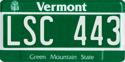 VT license plate LSC443