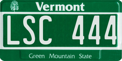 VT license plate LSC444