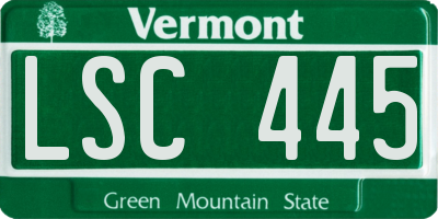 VT license plate LSC445