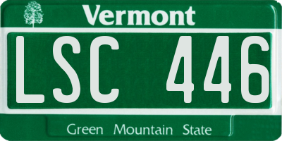 VT license plate LSC446