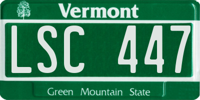 VT license plate LSC447