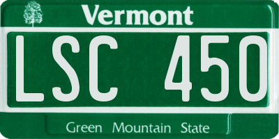 VT license plate LSC450