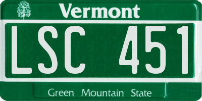VT license plate LSC451