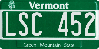 VT license plate LSC452