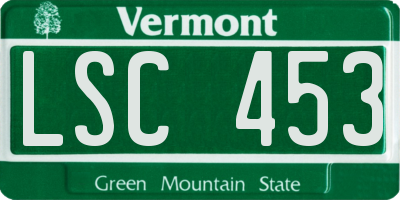 VT license plate LSC453
