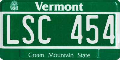 VT license plate LSC454