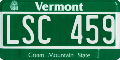 VT license plate LSC459