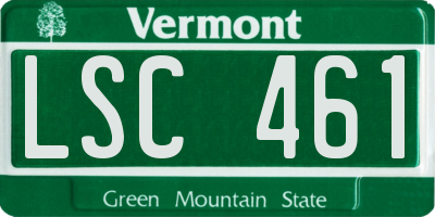 VT license plate LSC461