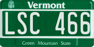 VT license plate LSC466