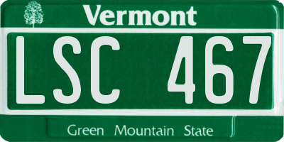 VT license plate LSC467