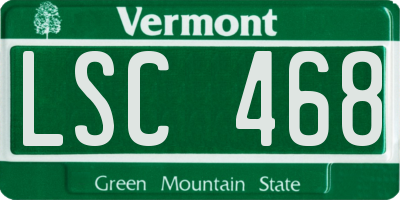 VT license plate LSC468
