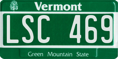 VT license plate LSC469