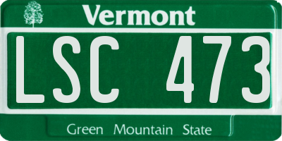 VT license plate LSC473