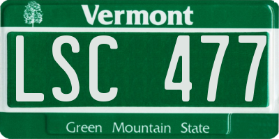 VT license plate LSC477