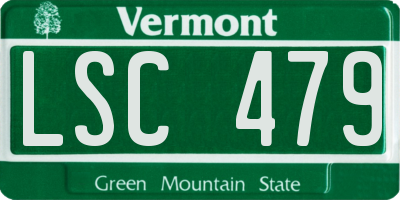 VT license plate LSC479