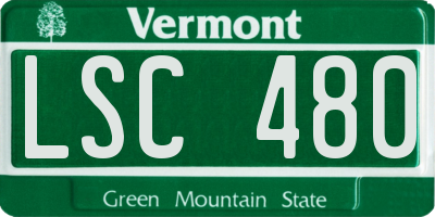 VT license plate LSC480