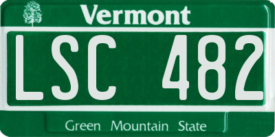 VT license plate LSC482