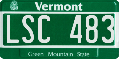 VT license plate LSC483