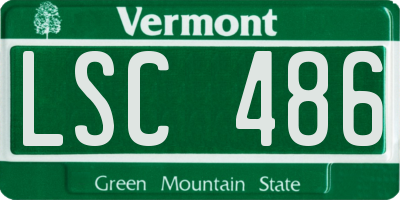 VT license plate LSC486