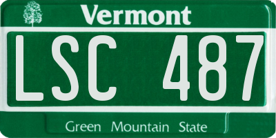 VT license plate LSC487