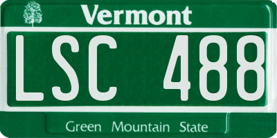VT license plate LSC488