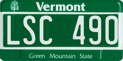 VT license plate LSC490