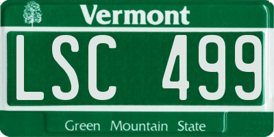 VT license plate LSC499