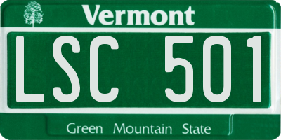 VT license plate LSC501
