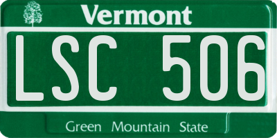 VT license plate LSC506