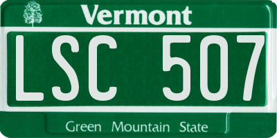 VT license plate LSC507