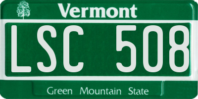 VT license plate LSC508