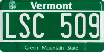 VT license plate LSC509