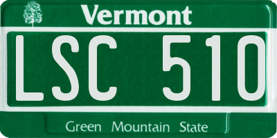 VT license plate LSC510