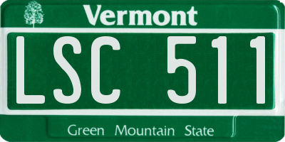 VT license plate LSC511