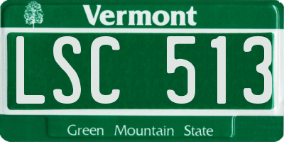 VT license plate LSC513