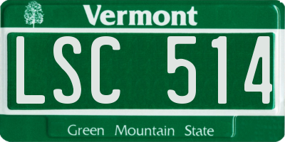 VT license plate LSC514