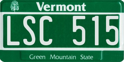 VT license plate LSC515