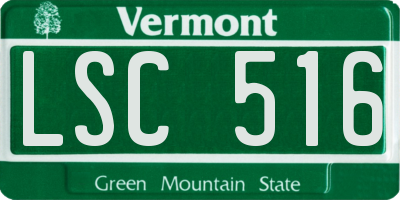 VT license plate LSC516