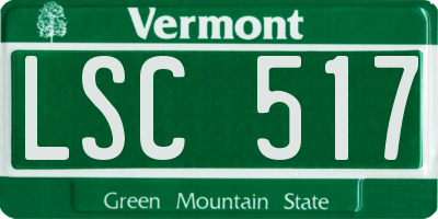 VT license plate LSC517