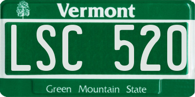 VT license plate LSC520
