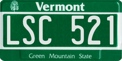 VT license plate LSC521