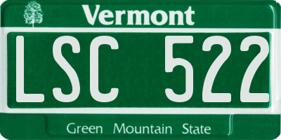 VT license plate LSC522