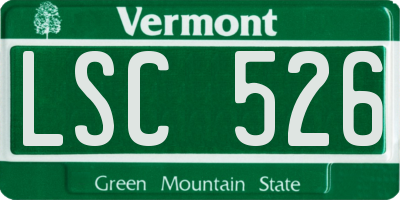 VT license plate LSC526