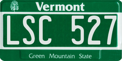 VT license plate LSC527