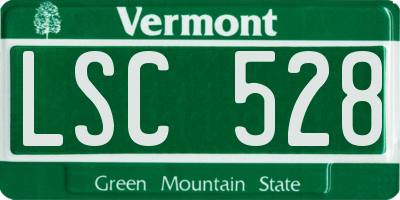 VT license plate LSC528