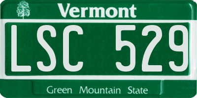 VT license plate LSC529