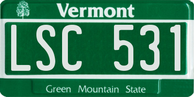 VT license plate LSC531