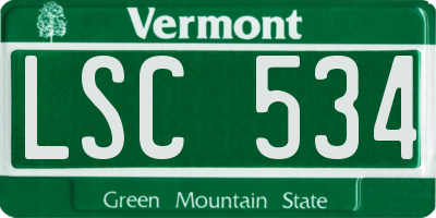 VT license plate LSC534