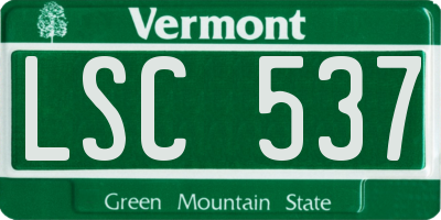 VT license plate LSC537