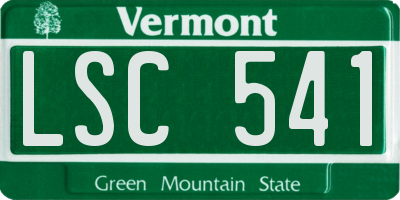 VT license plate LSC541